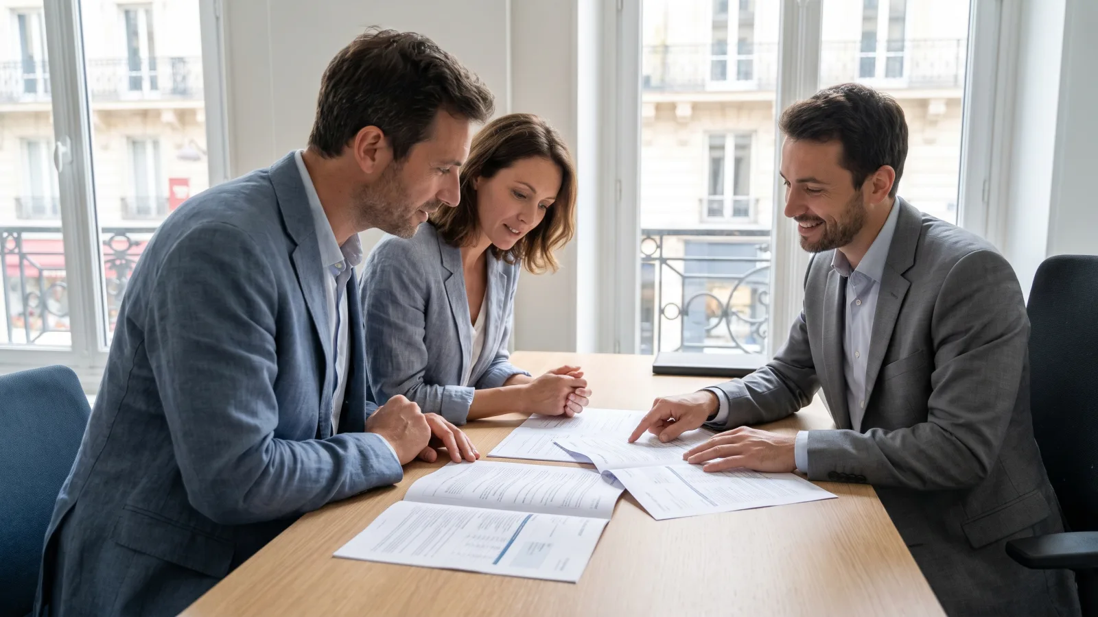 Couple examinant le coût de son crédit immobilier avec un conseiller bancaire